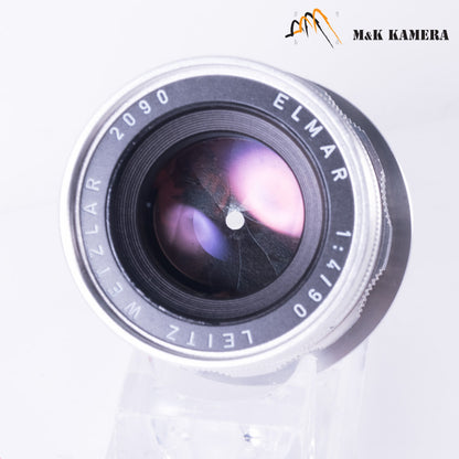 LEITZ Leica Elmar M 90mm/F4.0 E39 Ver.II V2/ 3 Elements Silver Lens Yr.1965 Germany 11830 #21854