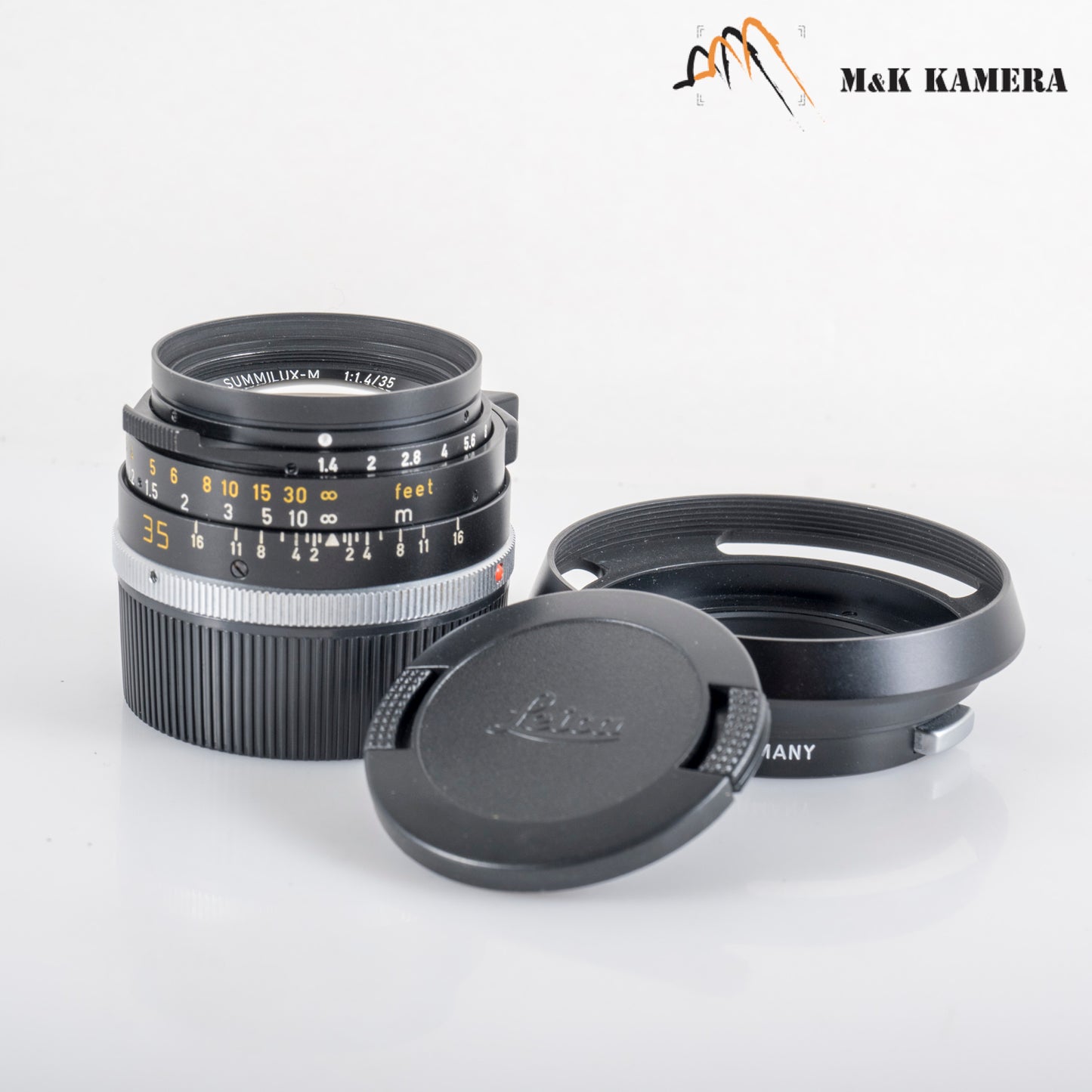 Leica Summilux M 35mm/F1.4 Pre-Asph Black Rare with 12504 hood #11986