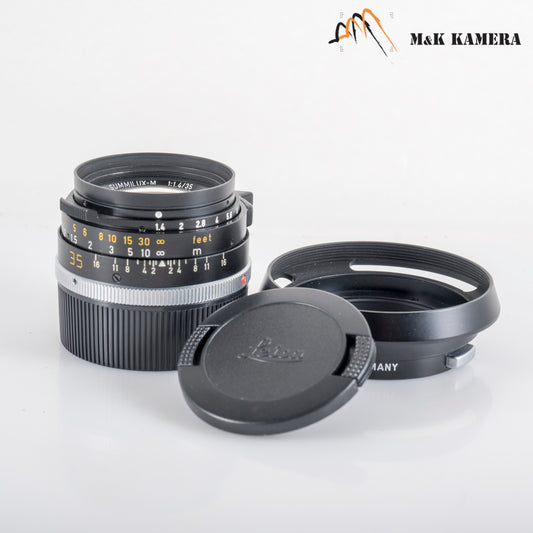 Leica Summilux M 35mm/F1.4 Pre-Asph Black Rare with 12504 hood #11986