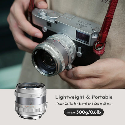 Thypoch Simera 50mm F1.4 ASPH Silver M-Mount MF Full Frame Lens