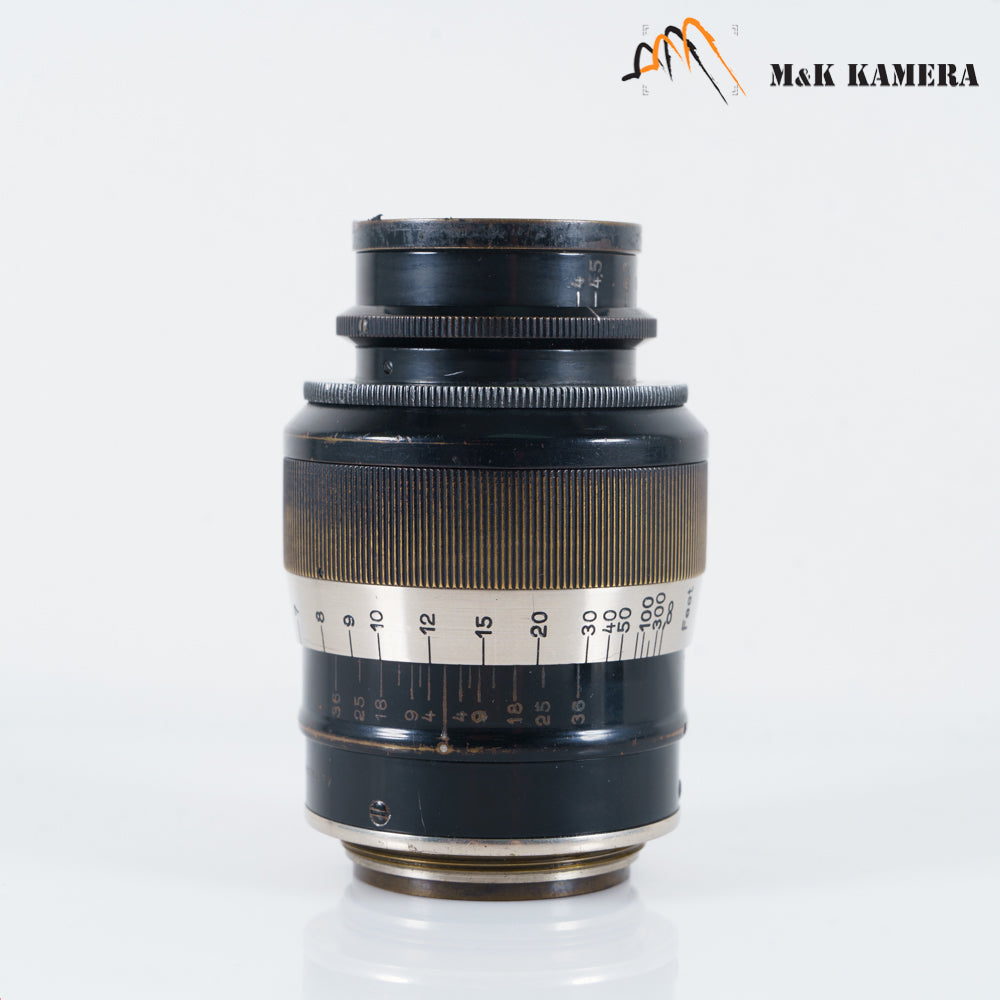 LEITZ Leica Elmar L39 90mm/F4.0 Fat/ Rare Black Paint Lens LTM Germany Fat #23190