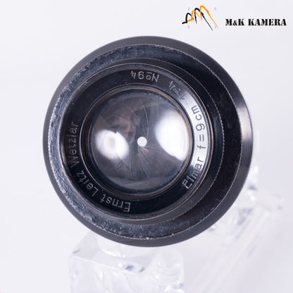 LEITZ Leica Elmar L39 90mm/F4.0 Fat/ Rare Black Paint Lens LTM Germany Fat #21807