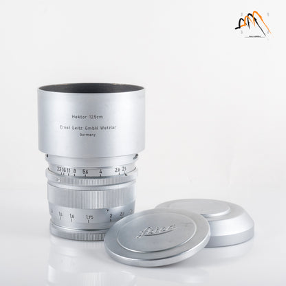 LEITZ Leica Hektor L39 125mm/F2.5 Visoflex lens Silver Lens Yr.1953 LTM Canada #11627