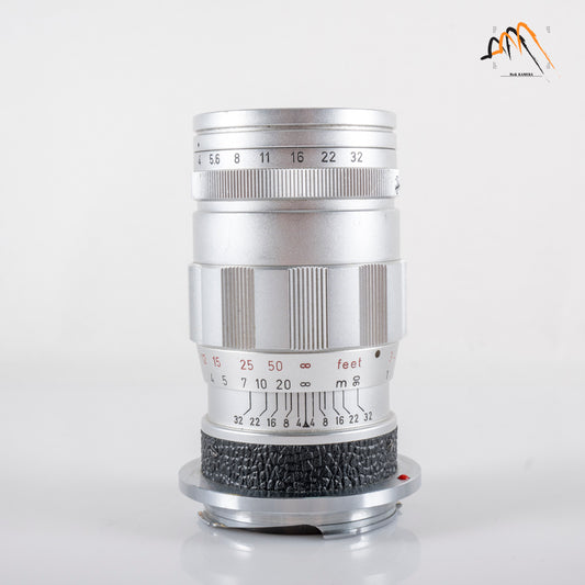 LEITZ Leica Elmar L39 90mm/F4.0 Ver.II V2/ 3 Elements Silver Lens Yr.1962 LTM Germany L39 #23733