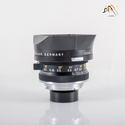 LEITZ Leica Super-Angulon M 21mm/F3.4 Ser.VII Black Lens Yr.1977 Germany #11662
