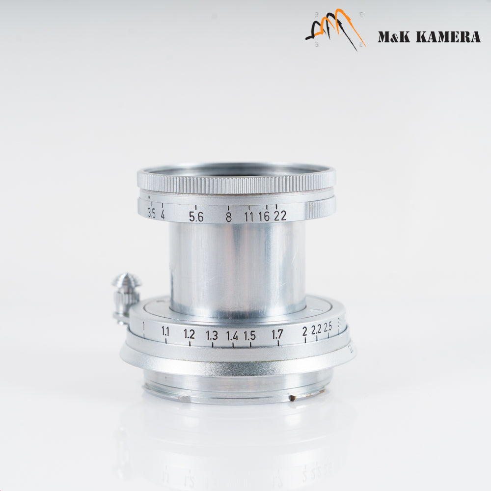 LEITZ Leica Elmar M 50mm/F3.5 E39 Silver Lens Yr.1956 Germany #23117