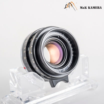 LEITZ Leica Summicron-M 35mm/F2.0 E39 6E/ Elements Lens Yr.1971 Canada #11999