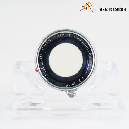 LEITZ Leica Summicron M 50mm/F2.0 Rigid V2 Ver.II Lens Yr.1957 Germany #23254