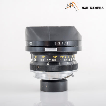 LEITZ Leica Super-Angulon M 21mm/F3.4 Ser.VII Black Lens Yr.1971 Germany #23862
