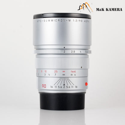 Leica APO-Summicron-M 90mm/F2.0 ASPH Silver Lens Yr.2002 Germany 11885 #64335