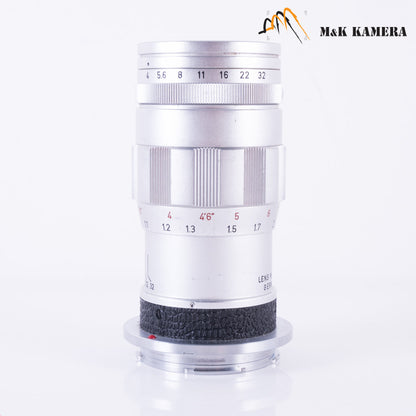 LEITZ Leica Elmar M 90mm/F4.0 E39 Ver.II V2/ 3 Elements Silver Lens Yr.1965 Germany 11830 #21854