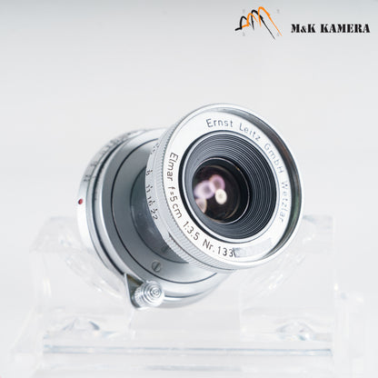 LEITZ Leica Elmar M 50mm/F3.5 E39 Silver Lens Yr.1956 Germany #23117