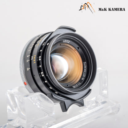 Leica Summilux M 35mm/F1.4 Pre-Asph Black Rare with 12504 hood #11986