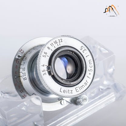 LEITZ Leica Elmar L39 50mm/F3.5 Red Scale Lens Yr.1953 LTM Germany #11740