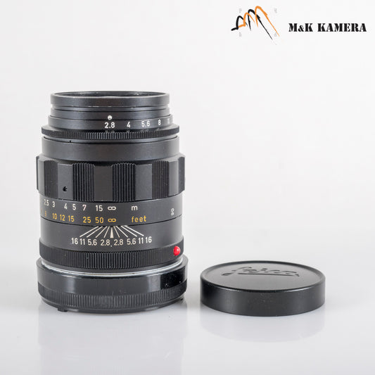 LEITZ Leica Tele-Elmarit M 90mm/F2.8 Ver.I V.1/ Fat Black Lens Yr.1971 Canada #11978