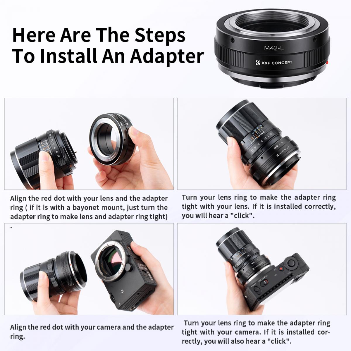 K&F Concept M42-FX/GFX/Leica L/Nex II/Z Lens Adapter