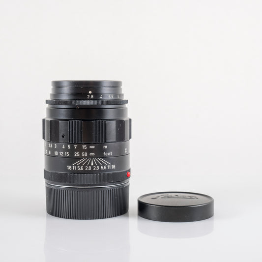 LEITZ Leica Tele-Elmarit M 90mm/F2.8 Ver.I V.1/ Fat Black Lens Yr.1966 Canada #11918