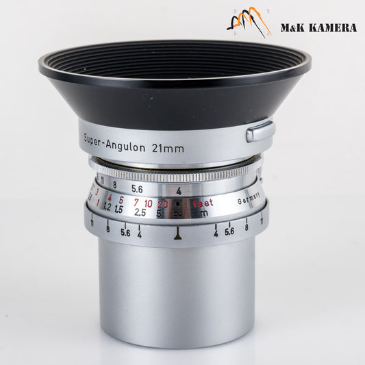 Leica Super-Angulon L39 21mm/F4.0 E39 with hood Rare #11829