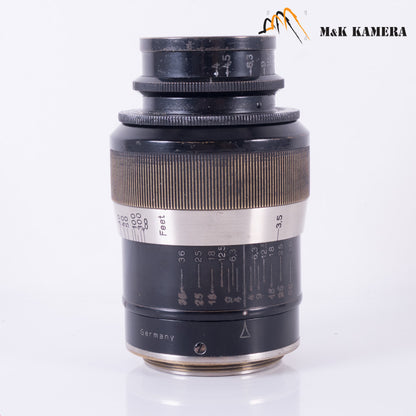 LEITZ Leica Elmar L39 90mm/F4.0 Fat/ Rare Black Paint Lens LTM Germany Fat #21807