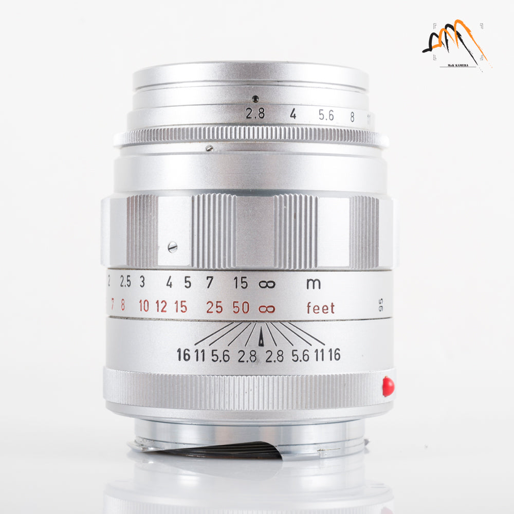 LEITZ Leica Tele-Elmarit M 90mm/F2.8 Ver.I V.1/ Fat Silver Lens Yr.1964 Canada #11607