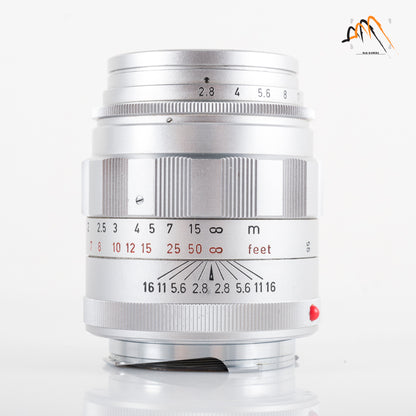 LEITZ Leica Tele-Elmarit M 90mm/F2.8 Ver.I V.1/ Fat Silver Lens Yr.1964 Canada #11607