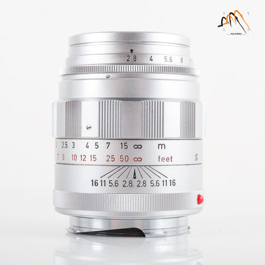 LEITZ Leica Tele-Elmarit M 90mm/F2.8 Ver.I V.1/ Fat Silver Lens Yr.1964 Canada #11607