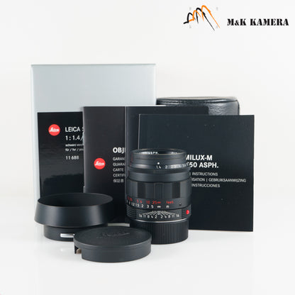 Leica Summilux-M 50mm/F1.4 ASPH Black Chrome Lens Germany 11688 #23262