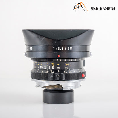 LEITZ Leica Super-Angulon M 21mm/F3.4 Ser.VII Black Lens Yr.1971 Germany #23862