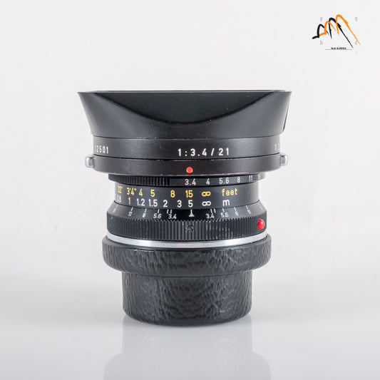 LEITZ Leica Super-Angulon M 21mm/F3.4 Ser.VII Black Lens Yr.1977 Germany #11662