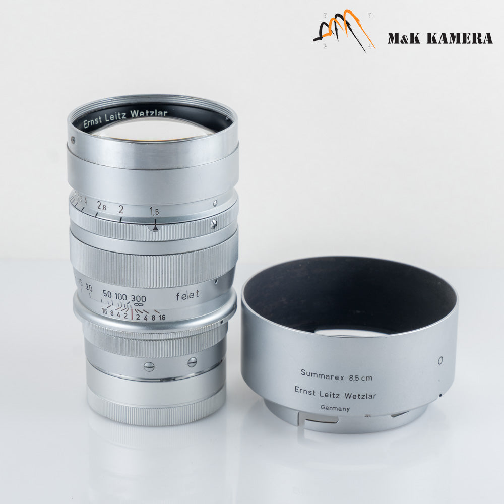 Leica Summarex L39 85mm/F1.5 with hood #11929