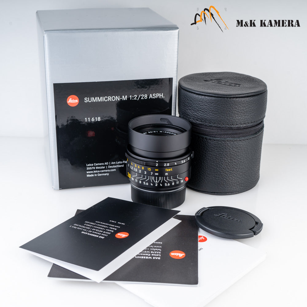 Brand New Leica Summicron-M 28mm/F2.0 E46 Asph.11618 Black Lens Germany 11618 #11618