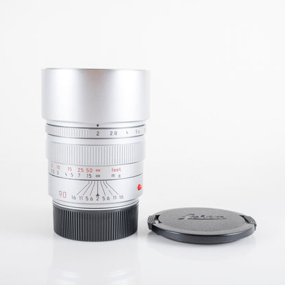Leica Summicron-M 90mm/F2.0 E55 Ver.II Pre-Asph Silver Lens Yr.1993 Canada 11137 #11965