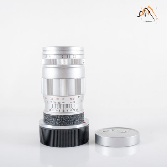 LEITZ Leica Elmar L39 90mm/F4.0 Ver.II V2/ 3 Elements Silver Lens Yr.1962 LTM Germany L39 #23733