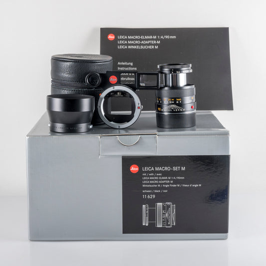 Leica Macro-Elmar-M 90mm/F4.0 Set Black Lens Yr.2003 Germany 11629 #88676