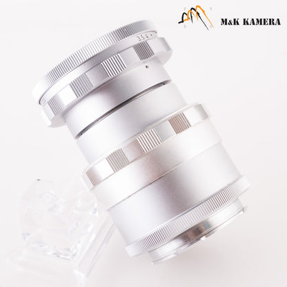 Leica Elmar Visoflex 65mm/F3.5 silver 11062N w/ 16464K focus adapter 11062 #87490
